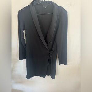 Topshop Black Shawl Collar Wrap Dress